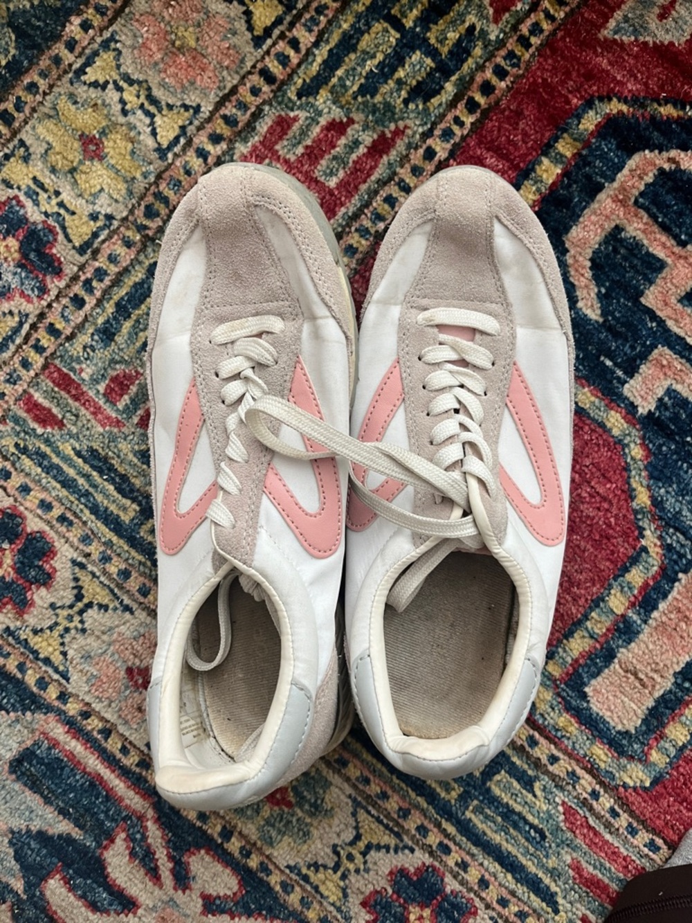 Tretorn Pink and Cream Lace-Up Women's Sneakers 8.5 tennis shoes preppy travel